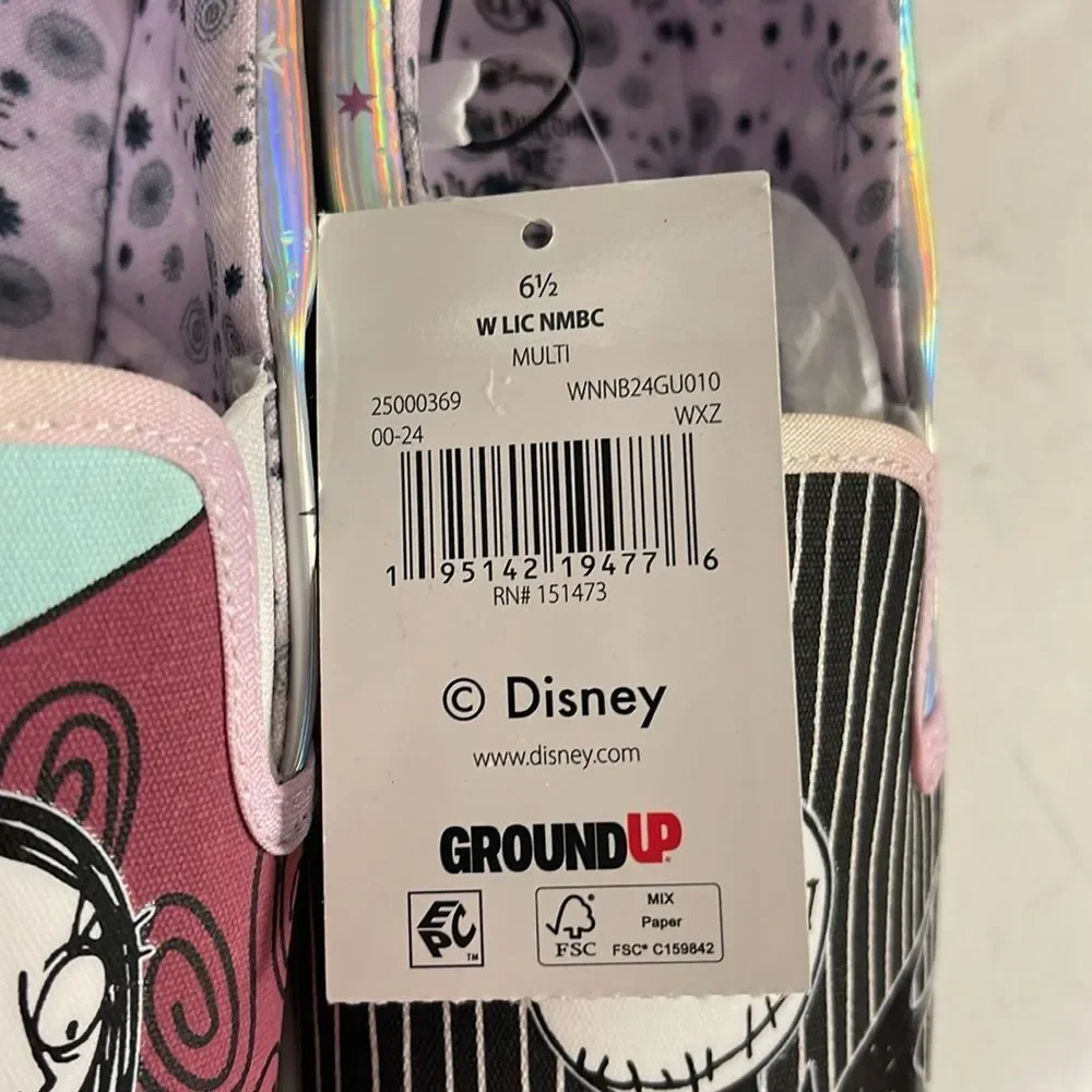 Disney Nightmare Before Christmas Low Top Slip-on Sneakers, Women’s Sizes 6 1/2”